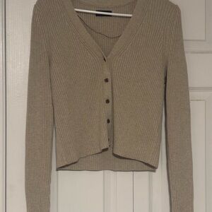 GAP Cobblestone Ribbed Button-Up Cardigan